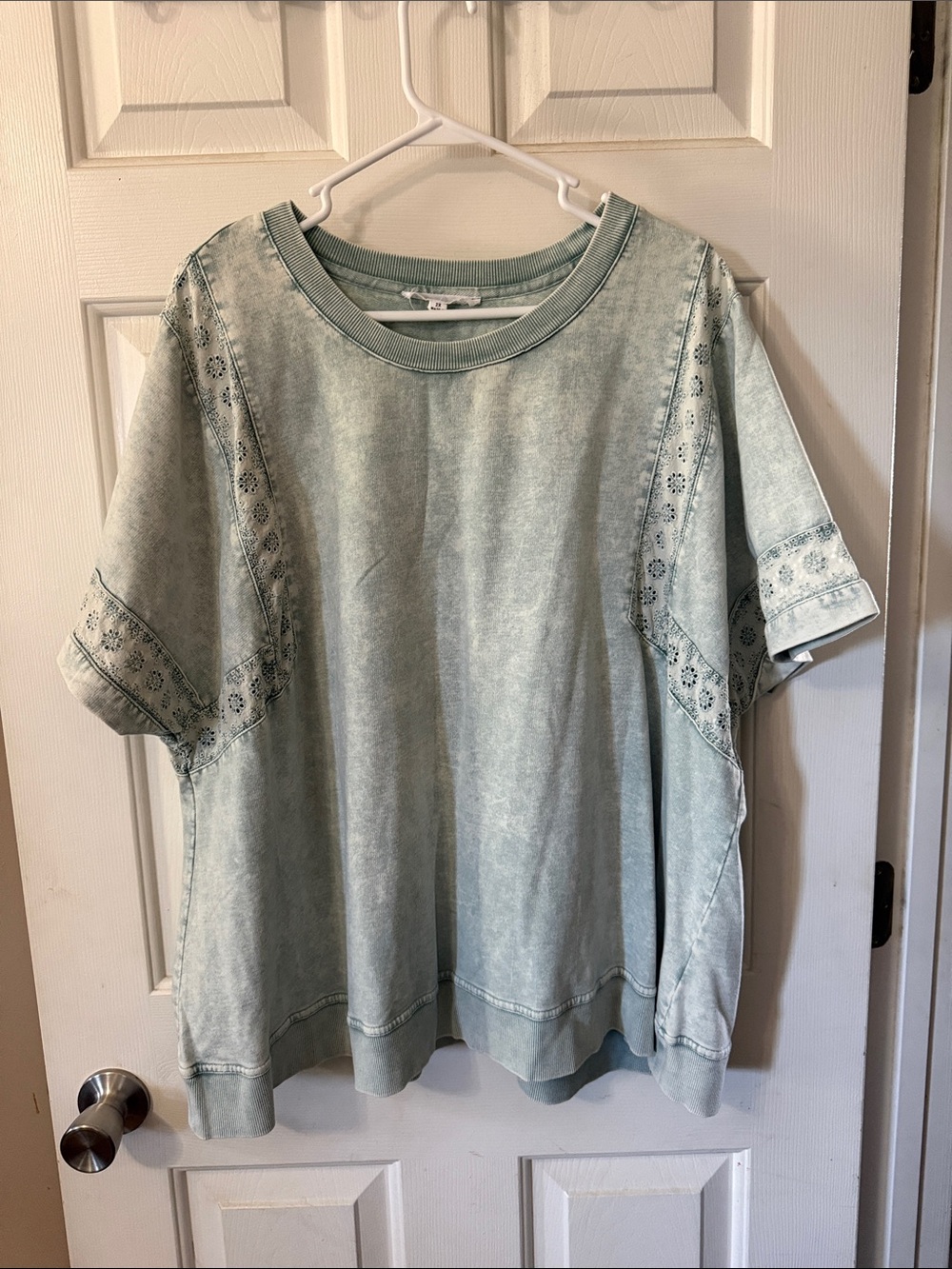 Jane and Delancey blue Short-Sleeve Tee with Bandana Trim